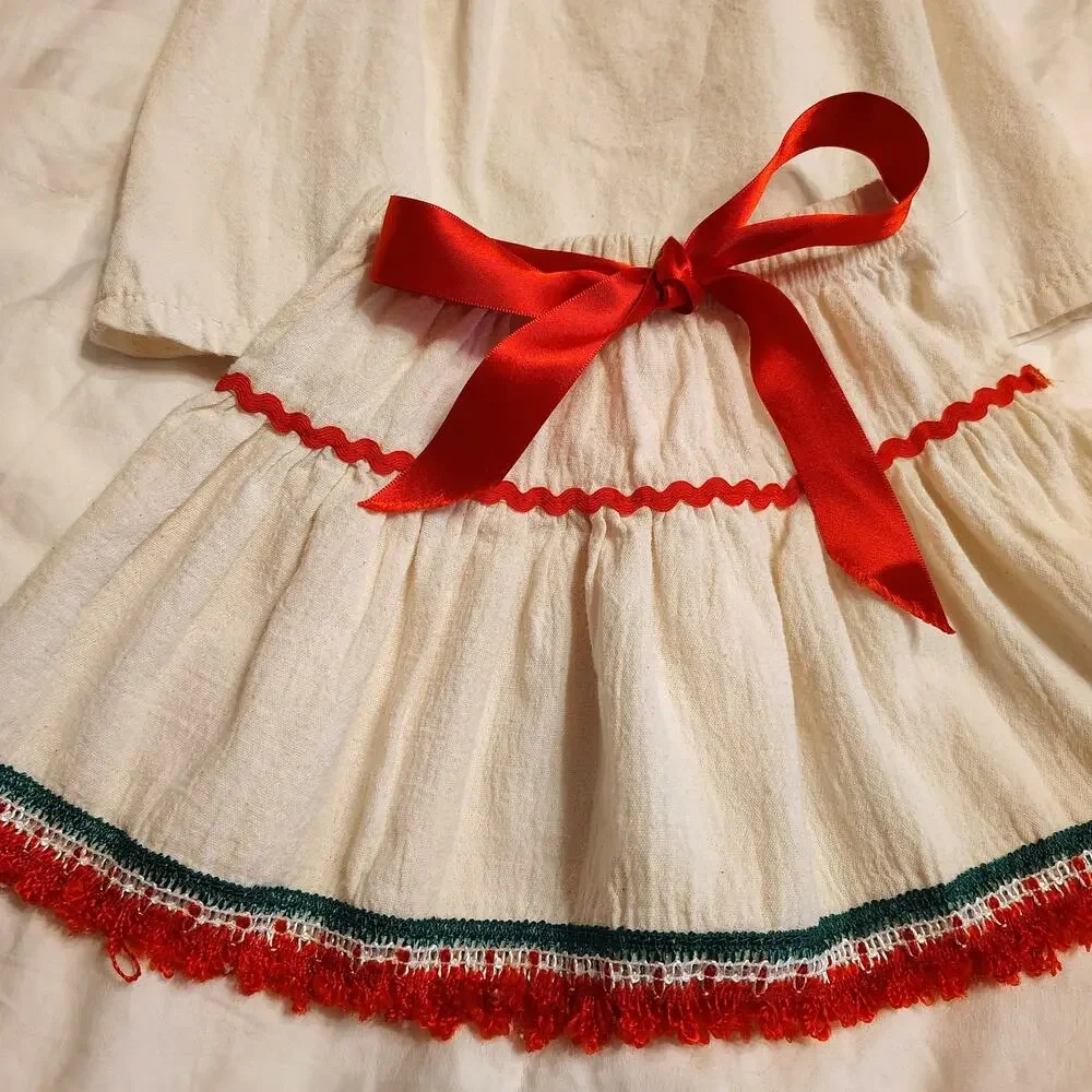 Nuvan Baby Girls 18M Mexican Folklorico Outfit Skirt Top Fiesta Red Green